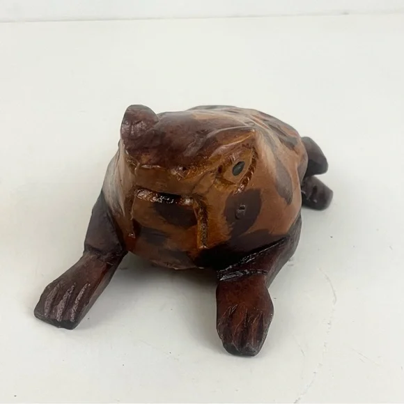 Hand Carved Wooden Frog - Picture 3 of 16
